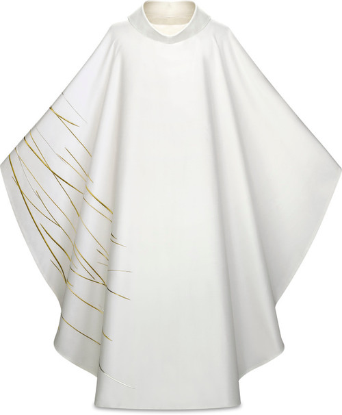 #5286 Our Lady of Fatima Concelebrant Gothic Chasuble | Roll Collar | 55% Silk/45% Poly