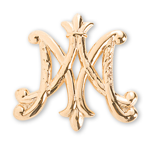 Gold over Sterling Silver "Ave Maria" Brooch Pin