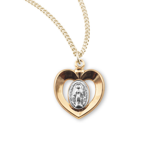 Gold Over Sterling Silver Two-Tone Miraculous Medal