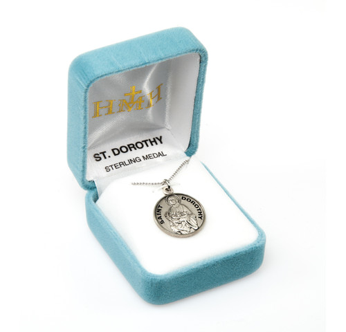 Patron Saint Dorothy Round Sterling Silver Medal