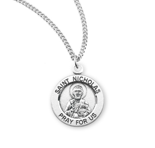 Patron Saint Nicholas Round Sterling Silver Medal | 1