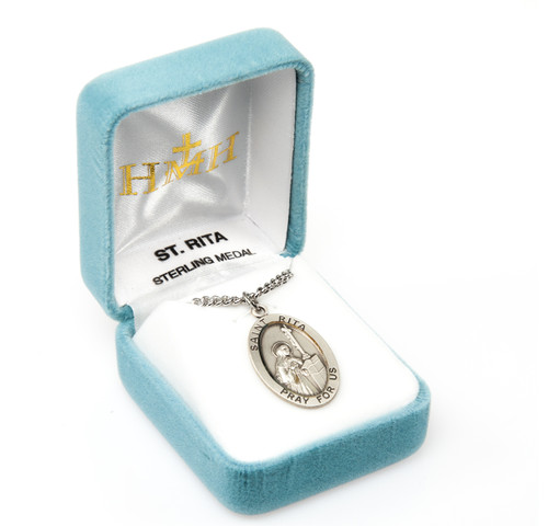 Patron Saint Rita Oval Sterling Silver Medal | 1