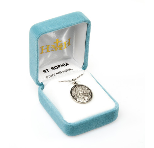Patron Saint Sophia Round Sterling Silver Medal