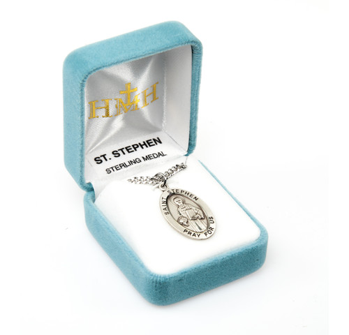 Patron Saint Stephen Oval Sterling Silver Medal | 1