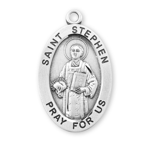 Patron Saint Stephen Oval Sterling Silver Medal | 2