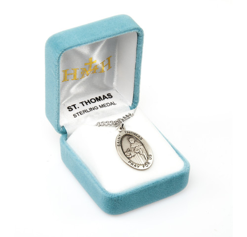 Patron Saint Thomas Aquinas Oval Sterling Silver Medal | 1