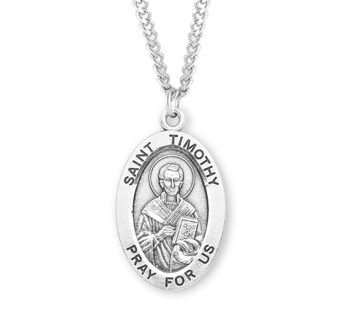 Patron Saint Timothy Oval Sterling Silver Medal | 1