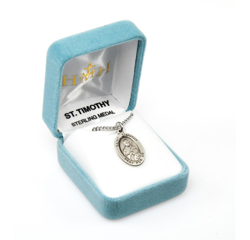 Patron Saint Timothy Oval Sterling Silver Medal | 2