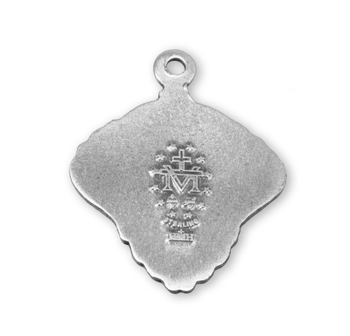 Sterling Silver Miraculous Medal with Baroque Scrolling Border