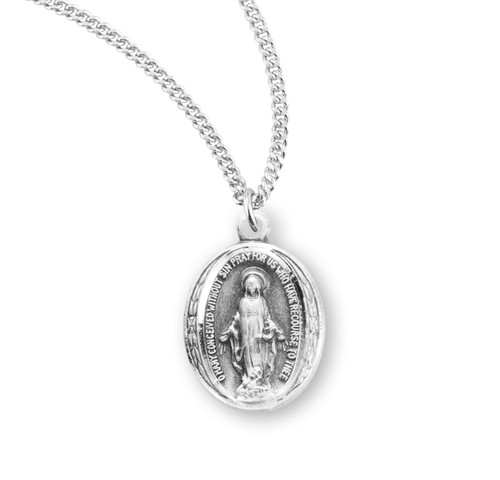 Sterling Silver Oval Miraculous Medal | 22