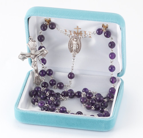 Genuine Amethyst Sterling Rosary