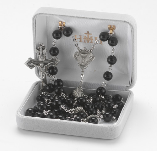 Onyx Communion New England Pewter Rosary