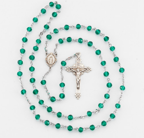 Round Emerald Bead Rosary