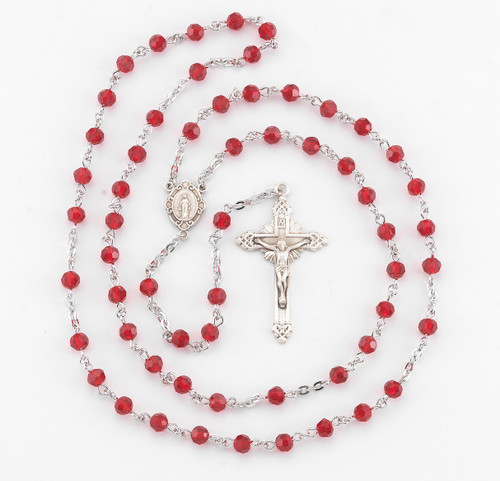 Round Ruby Bead Rosary