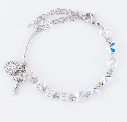 Swarovski Crystal Aurora Butterfly Rosary Bracelet