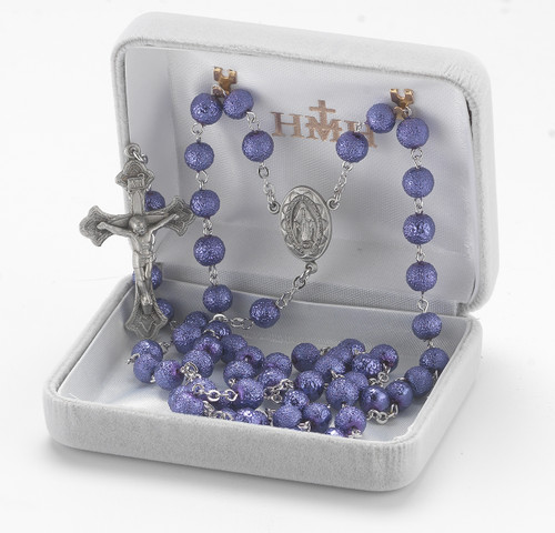 Violet Lava Bead New England Pewter Rosary