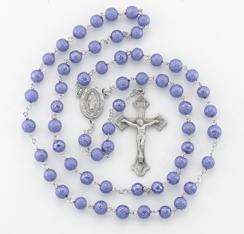 Violet Lava Bead New England Pewter Rosary