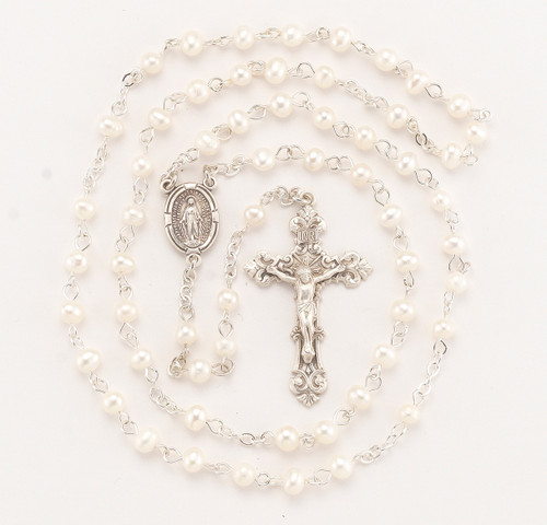 White Freshwater Pearl Rosary | 5mm Beads