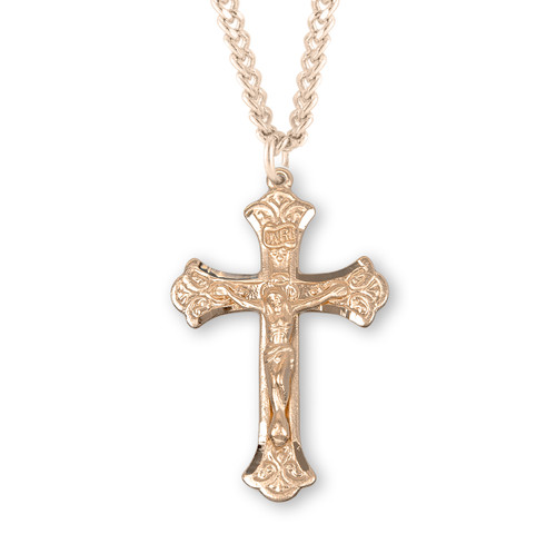 Fine Flared Gold Over Sterling Silver Crucifix