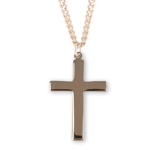 Plain Gold Over Sterling Silver Cross | 24" Endless Chain