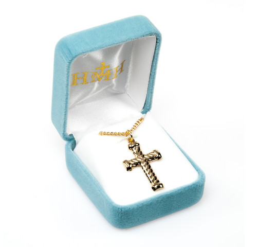 Gold Over Sterling Silver Twist Design Cross