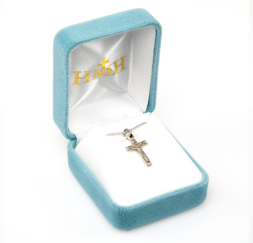 Sterling Silver Basic Crucifix | 16" Curb Chain