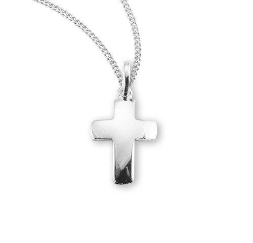 Sterling Silver Small Plain Cross | 18" Chain