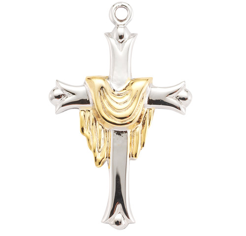 Sterling Silver Cross with a Gold Plated Robe