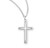 Sterling Silver Flower Tipped Pinned Cross | 18" Chain