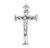 Sterling Silver Flower Tipped Crucifix | 24" Endless Curb Chain