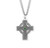 Sterling Silver Green Gem Irish Celtic Cross Pendant | 24" Chain