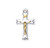 Sterling Silver Two Toned Notched Flared Tip Crucifix Sterling Silver Two Toned Notched Flared Tip Crucifix