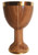 Olive Wood Chalice | 7 1/2", 8oz. | Brass Gold Plated | Made in Italy