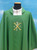#654 Summertime Embroidered Chi Rho Chasuble | Square Collar | Bamboo/Linen/Poly | All Colors