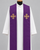 Embroidered Fleury Cross Overlay Stole | Wool/Gold Thread | All Colors