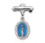 Blue Enameled Oval Fancy Edge Sterling Silver Baby Miraculous Baby Medal on an Angel Pin