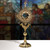 Ornate Jeweled Monstrance With Luna And Case | Brass
