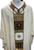Ornate Crystal Inlay Italian Embroidered Chasuble | Crystal V Collar | All Colors