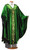 #1320 Italian Embroidered Silk Chasuble with Scapular | Plain V Collar | Wool/Silk | All Colors