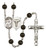 St. Camillus of Lellis Nurse Rosary | Hand Made Silver Plate | 7mm Black Onyx Beads