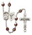 St. Camillus of Lellis Nurse Rosary | Hand Made Silver Plate | 7mm Lock Link Aurora Borealis Garnet Beads