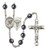 St. Agatha Nurse Rosary | Hand Made Silver Plate | 8mm Hematite Beads