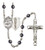 Sts. Cosmas & Damian Doctors Rosary | Hand Made Silver Plate | 6mm Hematite Beads