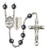 Sts. Cosmas & Damian Doctors Rosary | Hand Made Silver Plate | 8mm Hematite Beads