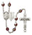 St. Luke the Apostle Doctors Rosary | Hand Made Silver Plate | 7mm Lock Link Aurora Borealis Garnet Beads