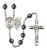 St. Christopher EMT Rosary | Hand Made Silver Plate | 8mm Hematite Beads