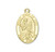 Patron Saint Joan of Arc Oval Solid 14 Karat Gold Medal