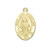 Patron Saint Mary Magdalene Oval Solid 14 Karat Gold Medal