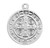 Saint Benedict Medium Round Jubilee Sterling Silver Medal | 24" Chain