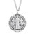 Saint Benedict Large Round Jubilee Sterling Silver Medal | 27" Chain